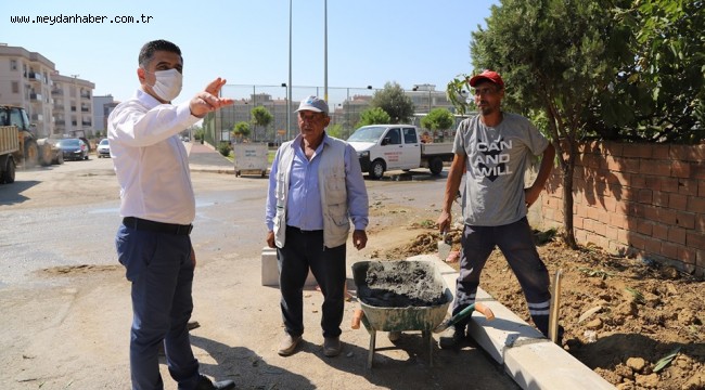 Başkan Mustafa Kayalar Kaldırım Çalışmalarını İnceledi
