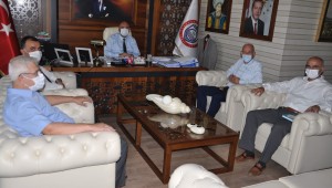 BUSKİ ŞUBE MÜDÜRÜ RAFİ DEMİREL BAŞKAN AYDIN'I ZİYARET ETTİ