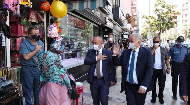 DENİZLİ--Vali Atik ve Başkan Zolan'dan Kovid-19 denetimi 