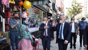 DENİZLİ--Vali Atik ve Başkan Zolan'dan Kovid-19 denetimi 