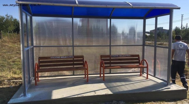 Ergene Belediyesi Otobüs Durakları ve Bankları Kendisi Üretiyor