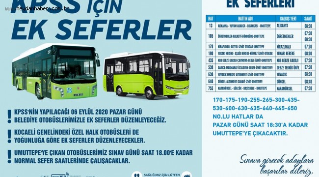KOCAELİ--Büyükşehir'den KPSS için ek seferler