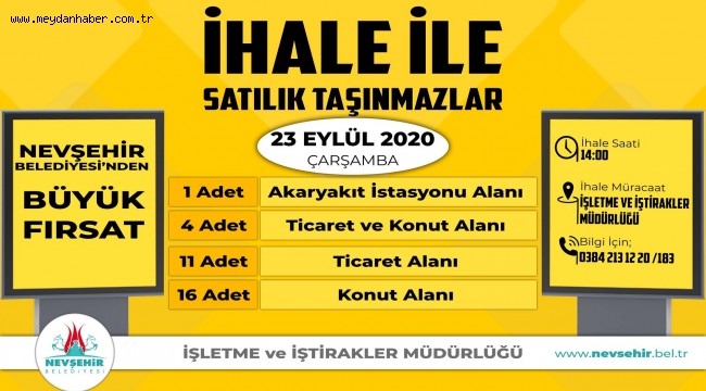 NEVŞEHİR BELEDİYESİ 32 ADET ARSAYI SATIŞA SUNDU