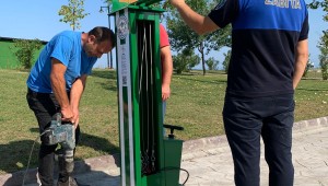 SAHİL BANDINA BİSİKLET TAMİR İSTASYONLARI KURULDU