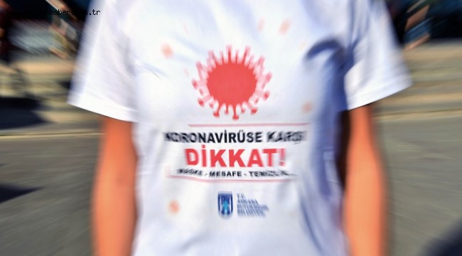 SOKAKLAR RENKLENDİ: BÜYÜKŞEHİR'DEN TİŞÖRTLÜ "KORONAVİRÜS" FARKINDALIK ETKİNLİĞİ