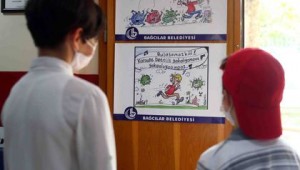 Çocuklar virüs tedbirlerini karikatürle öğreniyor