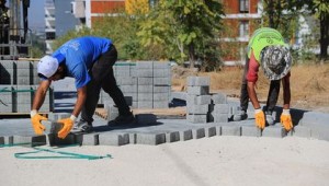 PINARKENT'TE TAŞ DÖŞEME ÇALIŞMALARI TAMAMLANDI