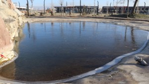 Ağrı ve Kars'ta dereler ile süs havuzları dondu