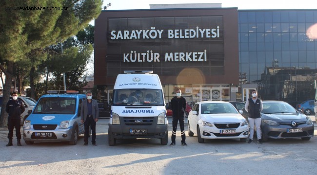 Sarayköy Belediyesi'nden filyasyon ekibine araç ve personel desteği