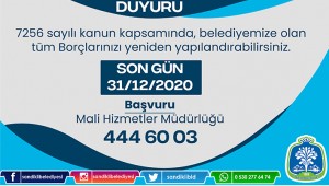 BELEDİYEMİZİN BORÇ YAPILANDIRMASI BAŞLADI