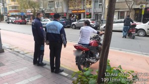 Kaldırımlara Gelişigüzel Bırakılan Motosikletlerin Sürücülerine İşlem