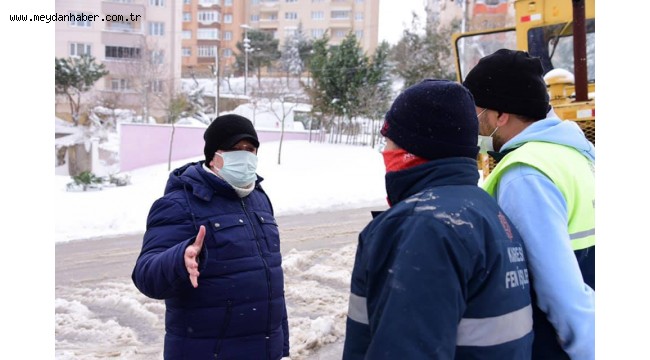 BAŞKAN ORKAN, KARLA MÜCADELE ÇALIŞMALARINI YERİNDE İNCELEDİ