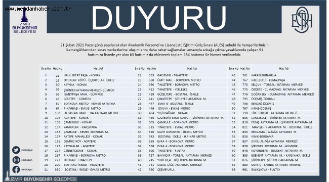 Toplu ulaşıma ALES takviyesi 