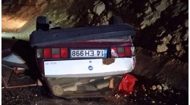Ankara'da devrilen otomobildeki sürücü öldü, eşi yaralandı