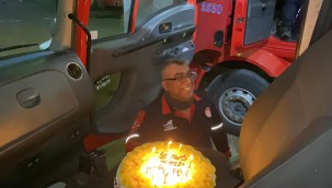 HATAYLI İTFAİYECİ YANGIN İHBARI İLE DOĞUM GÜNÜ SÜPRİZİYLE KARŞILAŞTI