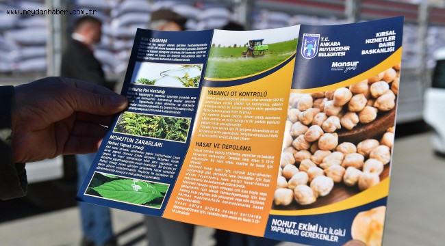 MANSUR YAVAŞ'IN KIRSAL KALKINMA PROJESİ SÜRÜYOR: NOHUT TOHUMU DESTEĞİ BAŞLADI