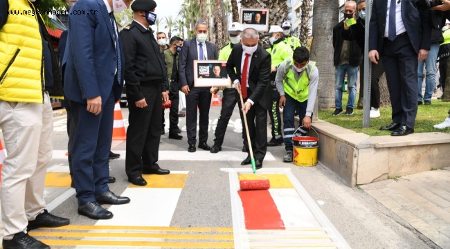 Vali Yazıcı, Yaya Önceliğine Farkındalık Yaratmak İçin Kırmızı Çizgi Çekti