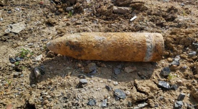 Cami inşaatında havan topu mermisi bulundu