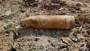 Cami inşaatında havan topu mermisi bulundu