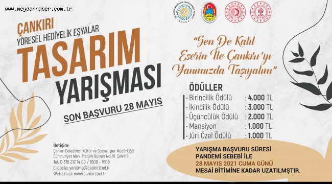 Çankırı Yöresel Hediyelik Eşya Tasarım Yarışması Başvuru Süresi Uzatıldı