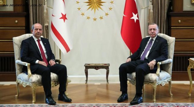 Cumhurbaşkanı Erdoğan, KKTC Cumhurbaşkanı Tatar'la görüştü