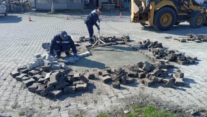 Ergenede Kilit Parke Taş Çalışmaları Devam Ediyor