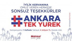 MANSUR YAVAŞ'IN '6 MİLYON TEK YÜREK' KAMPANYASINA DESTEK ÇIĞ GİBİ BÜYÜYOR