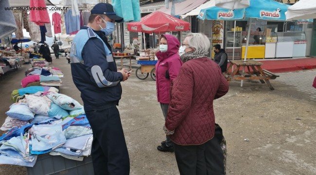 PAZAR YERİ GİRİŞLERİNDE HES KODU UYGULAMASINA DEVAM EDİLİYOR