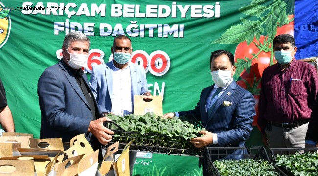 SARIÇAM BELDİYESİ'NDEN REKOR FİDE DAĞITIMI