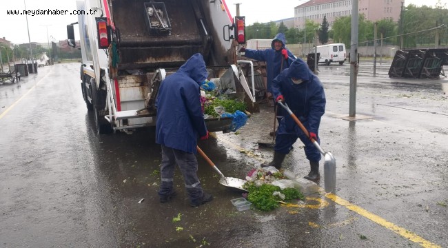 Ergene'de Semt Pazarlarının Temizliğine Gereken Özen Gösteriliyor