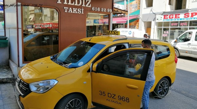 Ticari Taksiler Dezenfekte Ediliyor