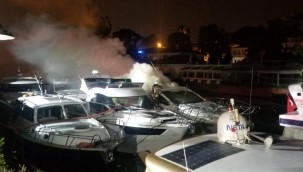 Beykoz'da tekne yangını