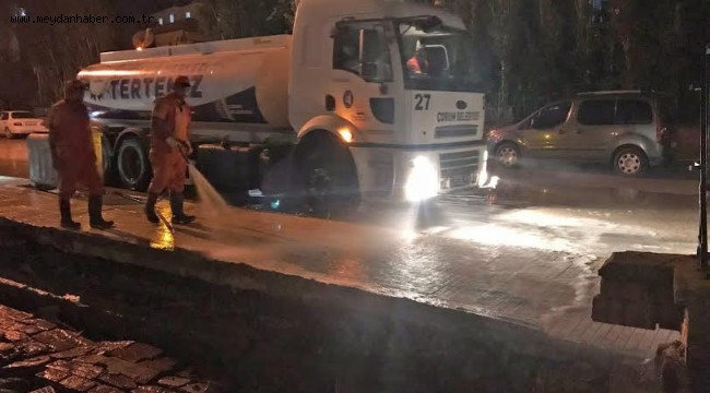 Çorum'da sel sonrası temizlik