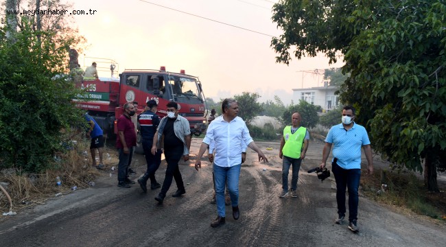 ​​​​​​​Başkan Uysal, faciadan son anda kurtulan mahallede