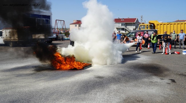 Belediye Personeline Yangın Konusunda Pratik ve Teorik Eğitimler Verildi