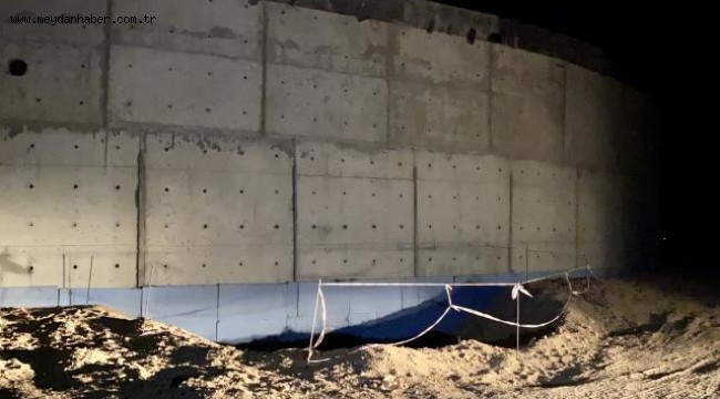 Biyogaz tesisi inşaatında göçük