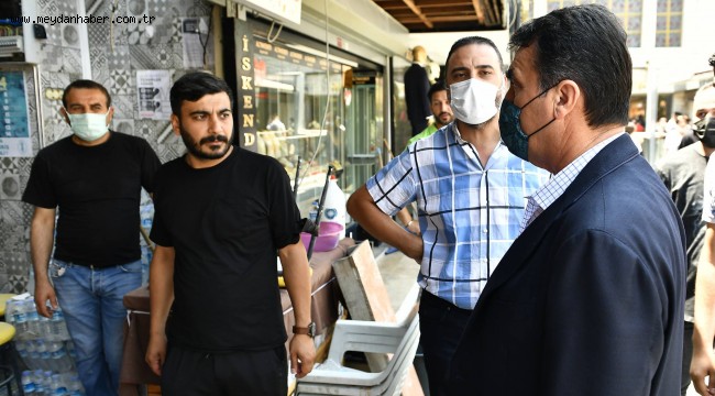 Dündar'dan Yanan İşyerine Ziyaret