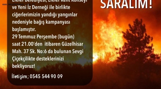 EFELER'DEN YANGIN BÖLGELERİNE YARDIM ELİ