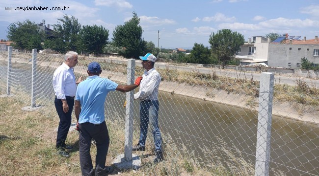 Halkın Can ve Mal Güvenliği İçin Sulama Kanalı Etrafına Tel Örgü Çekildi