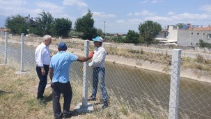 Halkın Can ve Mal Güvenliği İçin Sulama Kanalı Etrafına Tel Örgü Çekildi