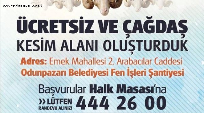 Odunpazarı Belediyesi'nden ücretsiz kurban kesim hizmeti