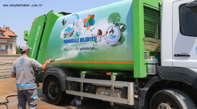 PAMUKKALE'DE ÇÖP KAMYONLARI TEMİZ KOKUYOR