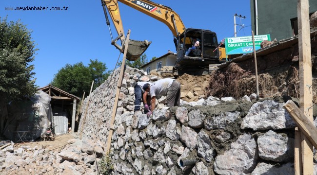 Arpalık İhsaniye'de  cami bahçesi güvenli hale getirildi