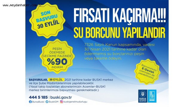 BUSKİ borçlarının yapılandırma süresi 1 ay uzatıldı