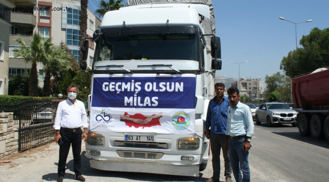 ÇORLUDAN ORMAN YANGINI BÖLGESİNE BİR KAMYON SAMAN DESTEĞİ