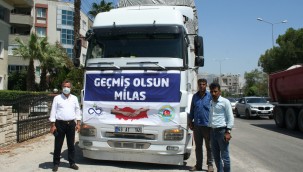 ÇORLUDAN ORMAN YANGINI BÖLGESİNE BİR KAMYON SAMAN DESTEĞİ