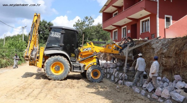 Çubuklu Osmaniye Mahallesi'nde istinat duvarı çalışmaları başladı