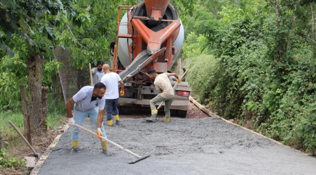 İzmit Belediyesinden Balören'e yeni beton yol 