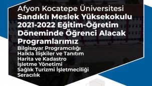 SANDIKLI MESLEK YÜKSEKOKULU'NA YENİ BÖLÜMLER GELİYOR