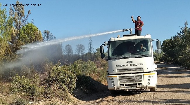 Saruhanlı Belediyesi Tüm İmkanlarıyla Yangın Bölgesinde